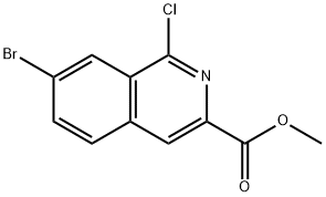 3-Isoquinolinecarboxylic acid, 7-bromo-1-chloro-, methyl ester,1597882-11-5,结构式