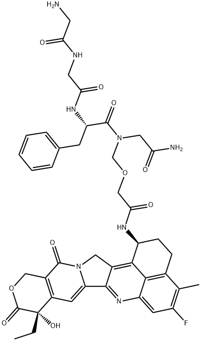 Glycinamide, glycylglycyl-L-phenylalanyl-N-[[2-[[(1S,9S)-9-ethyl-5-fluoro-2,3,9,10,13,15-hexahydro-9-hydroxy-4-methyl-10,13-dioxo-1H,12H-benzo[de]pyrano[3',4':6,7]indolizino[1,2-b]quinolin-1-yl]amino]-2-oxoethoxy]methyl]-|依喜替康+ LINKER