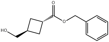 Cyclobutanecarboxylic acid, 3-(hydroxymethyl)-, phenylmethyl ester, trans- Structure