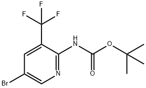 (5-溴-3-(三氟甲基)吡啶-2-基)氨基甲酸叔丁酯 结构式