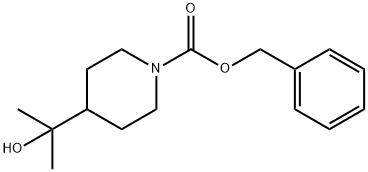 1-Piperidinecarboxylic acid, 4-(1-hydroxy-1-methylethyl)-, phenylmethyl ester 化学構造式