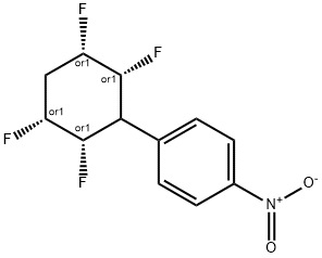 Benzene, 4-nitro-3-[(2S,3R,5S,6R)-2,3,5,6-tetrafluorocyclohexyl]-, rel- Structure