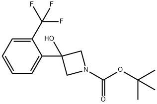 tert-butyl 3-hydroxy-3-[2-(trifluoromethyl)phenyl]azetidine-1-carboxylate 结构式