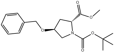 O1-tert-butyl O2-methyl (2R,4S)-4-benzyloxypyrrolidine-1,2-dicarboxylate Struktur