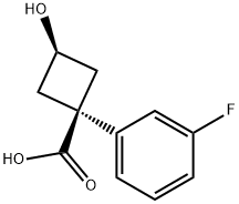 Cyclobutanecarboxylic acid, 1-(3-fluorophenyl)-3-hydroxy-, cis- 结构式