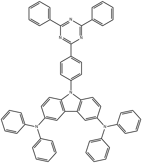 9-[4-(4,6-二苯基-1,3,5-三嗪-2-基)苯基]-N3,N3,N6,N6-四苯基-9氢-咔唑-3,6-二胺,1613074-59-1,结构式
