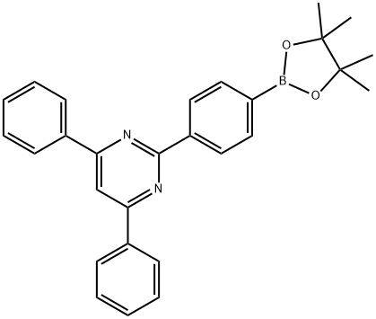 Pyrimidine, 4,6-diphenyl-2-[4-(4,4,5,5-tetramethyl-1,3,2-dioxaborolan-2-yl)phenyl]- Structure