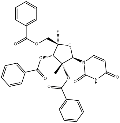 Uridine, 4'-C-fluoro-2'-C-methyl-, 2',3',5'-tribenzoate Structure
