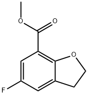 7-Benzofurancarboxylic acid, 5-fluoro-2,3-dihydro-, methyl ester Struktur