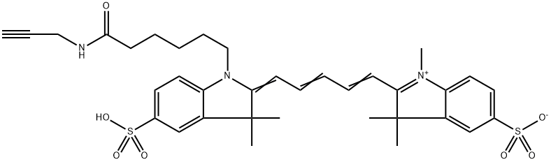 3H-Indolium, 2-[5-[1,3-dihydro-3,3-dimethyl-1-[6-oxo-6-(2-propyn-1-ylamino)hexyl]-5-sulfo-2H-indol-2-ylidene]-1,3-pentadien-1-yl]-1,3,3-trimethyl-5-sulfo-, inner salt, ion(1-)|磺酸基CY5 炔基