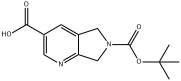 6-(tert-Butoxycarbonyl)-6,7-dihydro-5H-pyrrolo[3,4-b]pyridine-3-carboxylic acid 化学構造式