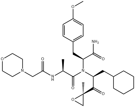 L-Tyrosinamide, N-[2-(4-morpholinyl)acetyl]-L-alanyl-N-[(1S)-1-(cyclohexylmethyl)-2-[(2R)-2-methyl-2-oxiranyl]-2-oxoethyl]-O-methyl- Structure