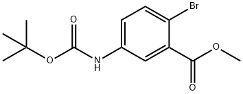 2-溴-5-((叔丁氧基羰基)氨基)苯甲酸甲酯 结构式