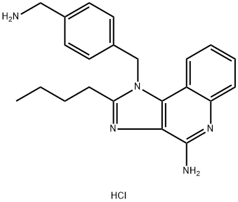1-(4-(Aminomethyl)benzyl)-2-butyl-1H-imidazo[4,5-c]quinolin-4-amine dihydrochloride 化学構造式