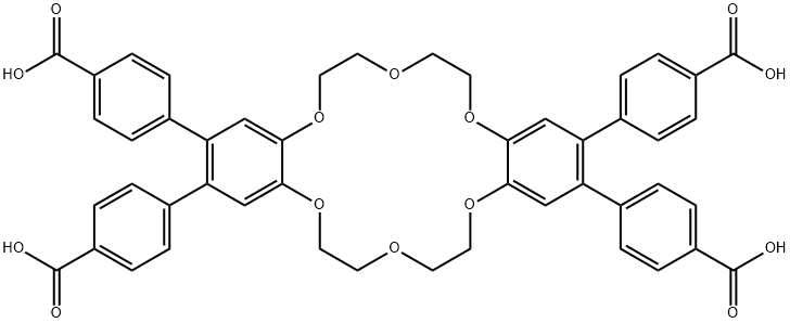 4,4',4'',4'''-(6,7,9,10,17,18,20,21-八氢二苯并[B,K][1,4,7,10,13,16]六氧酰基环十八烷基-2,3,13,14-四苯甲酸,1620959-59-2,结构式