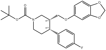 1-Piperidinecarboxylic acid, 3-[(1,3-benzodioxol-5-yloxy)methyl]-4-(4-fluorophenyl)-, 1,1-dimethylethyl ester, (3R,4R)-rel-|