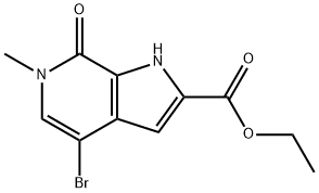 ethyl 4-bromo-6-methyl-7-oxo-6,7-dihydro-1H-pyrrolo[2,3-c]pyridine-2-carboxylate 化学構造式