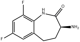 (S)-3-Amino-7,9-difluoro-1,3,4,5-tetrahydro-2H-benzo[b]azepin-2-one Struktur