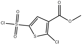 3-Thiophenecarboxylic acid, 2-chloro-5-(chlorosulfonyl)-, methyl ester Structure