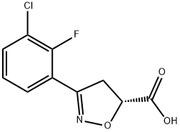 3-(3-氯-2-氟苯)-4,5-二氢-异恶唑-5-羧酸, 1629981-48-1, 结构式