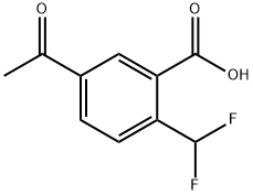 5-acetyl-2-(difluoromethyl)benzoic acid 化学構造式