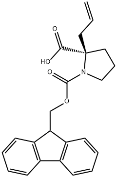 1,2-Pyrrolidinedicarboxylic acid, 2-(2-propen-1-yl)-, 1-(9H-fluoren-9-ylmethyl) ester, (2R)- 化学構造式