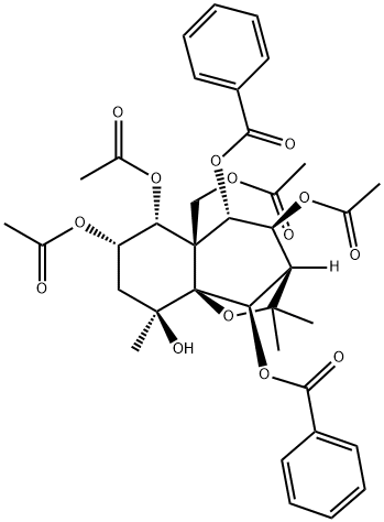 5aH-3,9a-Methano-1-benzoxepin-4,5,6,7,9,10-hexol, 5a-[(acetyloxy)methyl]octahydro-2,2,9-trimethyl-, 4,6,7-triacetate 5,10-dibenzoate, (3R,4S,5S,5aR,6R,7S,9S,9aS,10R)-,1631992-80-7,结构式