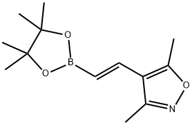 Isoxazole, 3,5-dimethyl-4-[(1E)-2-(4,4,5,5-tetramethyl-1,3,2-dioxaborolan-2-yl)ethenyl]- Structure