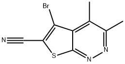 5-溴-3,4-二甲基噻吩并[2,3-C]哒嗪-6-甲腈,1639210-89-1,结构式
