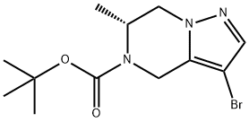 (6R)-3-溴-6-甲基-4H,5H,6H,7H-吡唑并[1,5-A]吡嗪-5-羧酸叔丁酯,1639881-14-3,结构式