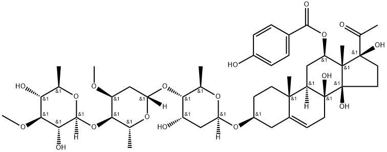 Otophylloside T, 1642306-14-6, 结构式