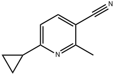 3-Pyridinecarbonitrile, 6-cyclopropyl-2-methyl- 化学構造式