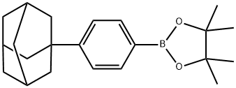 2-(4-((3R,5R,7R)-金刚烷-1-基)苯基)-4,4,5,5-四甲基-1,3,2-二噁硼戊环, 1644541-87-6, 结构式