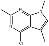 4-氯-5-碘-2,7-二甲基-7H-吡咯[2,3-D]嘧啶,1644664-24-3,结构式