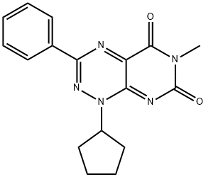 Pyrimido[5,4-e]-1,2,4-triazine-5,7(1H,6H)-dione, 1-cyclopentyl-6-methyl-3-phenyl-