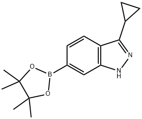 3-环丙基-6-(4,4,5,5-四甲基-1,3,2-二氧硼杂环戊烷-2-基)-1H-吲唑,1650548-68-7,结构式
