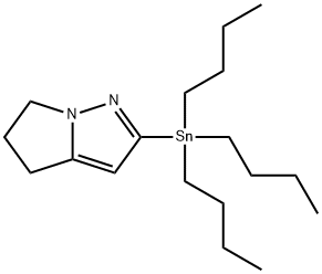 4H-Pyrrolo[1,2-b]pyrazole, 5,6-dihydro-2-(tributylstannyl)- 化学構造式