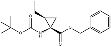 Cyclopropanecarboxylic acid, 1-[[(1,1-dimethylethoxy)carbonyl]amino]-2-ethyl-, phenylmethyl ester, (1S,2S)-,166826-51-3,结构式