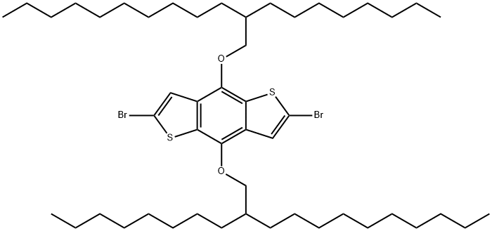 2,6-Dibromo-4,8-bis((2-octyldodecyl)oxy)benzo[1,2-b:4,5-b'] dithiophene 化学構造式