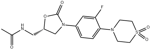 (S)-N-((3-(4-(1,1-二氧负基硫代吗啉代)-3-氟苯基)-2-氧亚基噁唑烷-5-基)甲基)醋胺石, 168828-59-9, 结构式