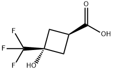 Cyclobutanecarboxylic acid, 3-hydroxy-3-(trifluoromethyl)-, cis- Struktur