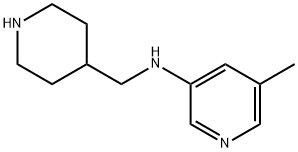 3-Pyridinamine, 5-methyl-N-(4-piperidinylmethyl)-,1690791-11-7,结构式