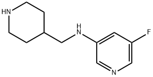 3-Pyridinamine, 5-fluoro-N-(4-piperidinylmethyl)- 结构式