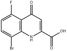 2-Quinolinecarboxylic acid, 8-bromo-5-fluoro-1,4-dihydro-4-oxo- 结构式