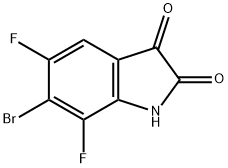 6-bromo-5,7-difluoroindoline-2,3-dione 化学構造式