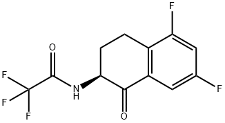 (S)-N-(5,7-二氟-1-氧代-1,2,3,4-四氢萘-2-基)-2,2,2-三氟乙酰胺, 170151-17-4, 结构式