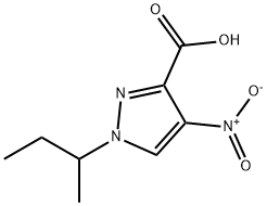 1-sec-butyl-4-nitro-1H-pyrazole-3-carboxylic acid 化学構造式