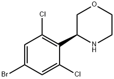 (S)-3-(4-溴-2,6-二氯苯基)吗啉, 1703901-11-4, 结构式