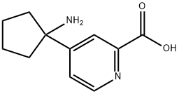 2-Pyridinecarboxylic acid, 4-(1-aminocyclopentyl)- Structure