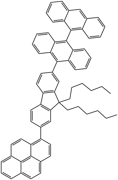 1-(7-(9,9'-Bianthracen-10-yl)-9,9-dihexyl-9H -fluoren-2-yl) Structure